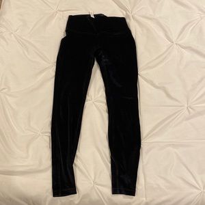 Lululemon velvet like material black leggings